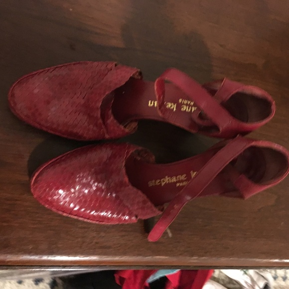 Stephane Kelian Red Leather Paris Heel - Picture 3 of 6